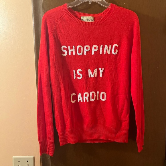 LAST CHANCE | Wildfox White Label Shopping is My Cardio Angora Blend Red Sweater - Picture 4 of 9